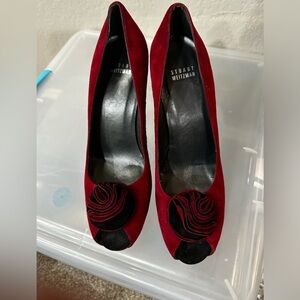 Stuart Weitzman heels with rose detail
